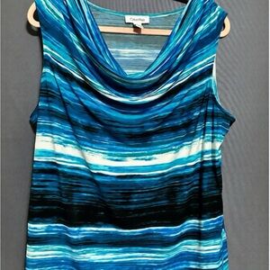 Calvin Klein Blue Striped Sleeveless Top